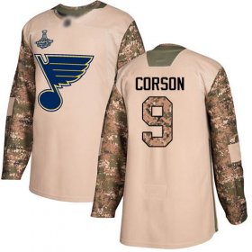 Wholesale Cheap Adidas Blues #9 Shayne Corson Camo Authentic 2017 Veterans Day Stanley Cup Champions Stitched NHL Jersey