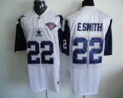 Wholesale Cheap Mitchell & Ness Cowboys #22 Emmitt Smith White Stitched Throwback NFL Jersey