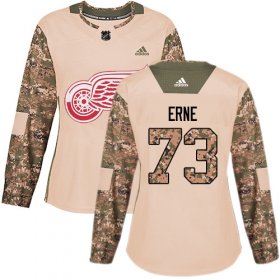 Wholesale Cheap Adidas Red Wings #73 Adam Erne Camo Authentic 2017 Veterans Day Women\'s Stitched NHL Jersey