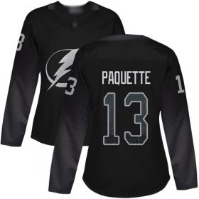 Cheap Adidas Lightning #13 Cedric Paquette Black Alternate Authentic Women\'s Stitched NHL Jersey