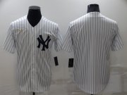 Wholesale Cheap Men's New York Yankees Blank White Throwback Stitched MLB Cool Base Nike Jersey