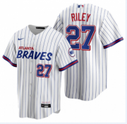 Wholesale Cheap Men's Atlanta Braves #27 Austin Riley 2021 City Connect Stitched White Jersey