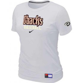 Wholesale Cheap Women\'s Arizona Diamondbacks Nike Short Sleeve Practice MLB T-Shirt White