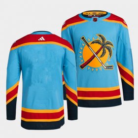 Wholesale Cheap Men\'s Florida Panthers Blank Blue 2022 Reverse Retro Stitched Jersey