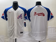 Wholesale Cheap Men's Atlanta Braves Big Logo White 2023 City Connect Flex Base Stitched Baseball Jersey