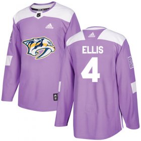 Wholesale Cheap Adidas Predators #4 Ryan Ellis Purple Authentic Fights Cancer Stitched Youth NHL Jersey