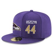 Wholesale Cheap Baltimore Ravens #44 Kyle Juszczyk Snapback Cap NFL Player Purple with Gold Number Stitched Hat