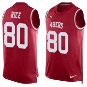 Wholesale Cheap Nike 49ers #80 Jerry Rice Red Team Color Men's Stitched NFL Limited Tank Top Jersey