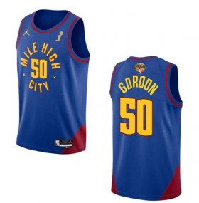 Wholesale Cheap Men\'s Denver Nuggets #50 Aaron Gordon Blue 2023 Finals Champions Statement Edition Stitched Basketball Jersey