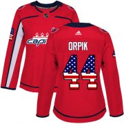 Wholesale Cheap Adidas Capitals #44 Brooks Orpik Red Home Authentic USA Flag Women's Stitched NHL Jersey