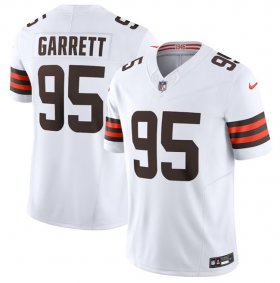 Wholesale Cheap Men\'s Cleveland Browns #95 Myles Garrett White 2023 F.U.S.E. Vapor Untouchable Limited Football Stitched Jersey
