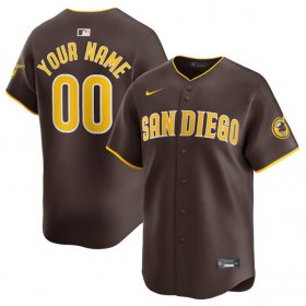Cheap Men\'s San Diego Padres Customized Brown 2024 Away Limited Stitched Jersey