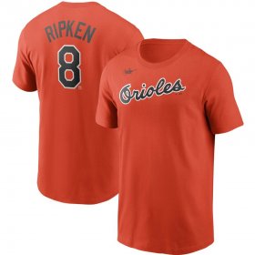 Wholesale Cheap Baltimore Orioles #8 Cal Ripken Jr. Nike Cooperstown Collection Name & Number T-Shirt Orange
