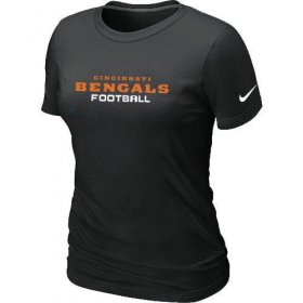 Wholesale Cheap Women\'s Nike Cincinnati Bengals Sideline Legend Authentic Font T-Shirt Black