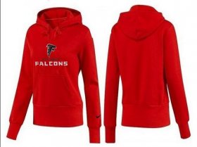 Wholesale Cheap Women\'s Atlanta Falcons Authentic Logo Pullover Hoodie Red