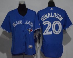Wholesale Cheap Blue Jays #20 Josh Donaldson Blue Flexbase Authentic Women\'s Stitched MLB Jersey