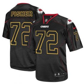 Wholesale Cheap Nike Chiefs #72 Eric Fisher Lights Out Black Men\'s Stitched NFL Elite Jersey