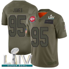 Wholesale Cheap Nike Chiefs #95 Chris Jones Camo Super Bowl LIV 2020 Youth Stitched NFL Limited 2019 Salute To Service Jersey