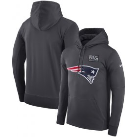Wholesale Cheap NFL Men\'s New England Patriots Nike Anthracite Crucial Catch Performance Pullover Hoodie