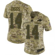 Wholesale Cheap Nike Bills #14 Stefon Diggs Camo Women's Stitched NFL Limited 2018 Salute To Service Jersey