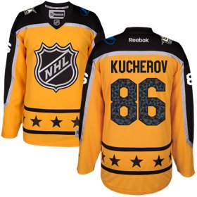 Wholesale Cheap Lightning #86 Nikita Kucherov Yellow 2017 All-Star Atlantic Division Stitched Youth NHL Jersey