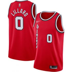 Wholesale Cheap Blazers #0 Damian Lillard Red Basketball Swingman Hardwood Classics Jersey