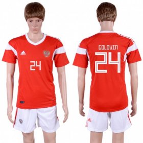 Wholesale Cheap Russia #24 Golovin Home Soccer Country Jersey