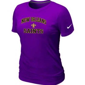 Wholesale Cheap Women\'s Nike New Orleans Saints Heart & Soul NFL T-Shirt Purple