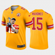 Cheap Kansas City Chiefs #15 Patrick Mahomes Nike Team Hero Vapor Limited NFL Jersey Yellow