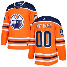 Wholesale Cheap Men\'s Adidas Oilers Personalized Authentic Orange Home NHL Jersey