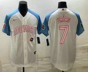 Cheap Men's Mexico Baseball #7 Julio Urias 2023 White Blue World Classic Stitched Jersey6