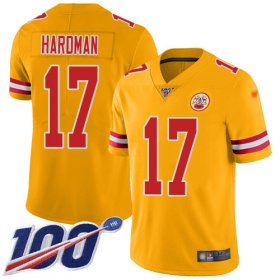 Wholesale Cheap Nike Chiefs #17 Mecole Hardman Gold Men\'s Stitched NFL Limited Inverted Legend 100th Season Jersey