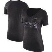 Wholesale Cheap Colorado Rockies Nike Women's Tri-Blend Practice T-Shirt Black