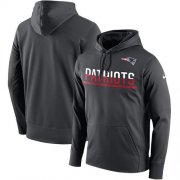 Wholesale Cheap Men's New England Patriots Nike Anthracite Sideline Circuit Pullover Performance Hoodie