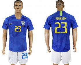 Wholesale Cheap Brazil #23 Ederson Away Soccer Country Jersey