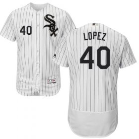 Wholesale Cheap White Sox #40 Reynaldo Lopez White(Black Strip) Flexbase Authentic Collection Stitched MLB Jersey