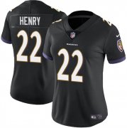 Cheap Women's Baltimore Ravens #22 Derrick Henry Black Football Stitched Jersey(Run Small)