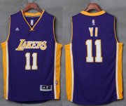Wholesale Cheap Lakers #11 Yi Jianlian Purple Stitched NBA Jersey