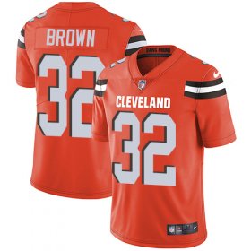Wholesale Cheap Nike Browns #32 Jim Brown Orange Alternate Men\'s Stitched NFL Vapor Untouchable Limited Jersey