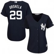 Wholesale Cheap Yankees #29 Gio Urshela Navy Blue Alternate Women's Stitched MLB Jersey