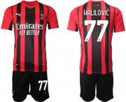 Wholesale Cheap Men 2021-2022 Club AC Milan home red 77 Soccer Jersey