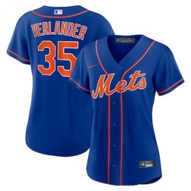 Wholesale Cheap Women\'s New York Mets #35 Justin Verlander Blue Stitched MLB Cool Base Nike Jersey