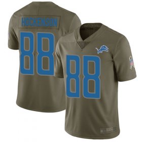 Wholesale Cheap Nike Lions #88 T.J. Hockenson Olive Men\'s Stitched NFL Limited 2017 Salute To Service Jersey