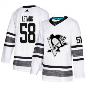 Wholesale Cheap Adidas Penguins #58 Kris Letang White Authentic 2019 All-Star Stitched Youth NHL Jersey