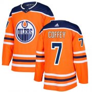 Wholesale Cheap Adidas Oilers #7 Paul Coffey Orange Home Authentic Stitched NHL Jersey