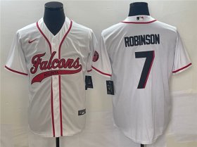 Wholesale Cheap Men\'s Atlanta Falcons #7 Bijan Robinson White With Patch Cool Base Stitched Baseball Jersey