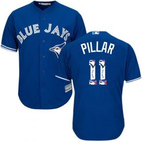 Wholesale Cheap Blue Jays #11 Kevin Pillar Blue Team Logo Fashion Stitched MLB Jersey