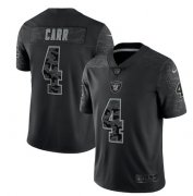 Wholesale Cheap Men's Las Vegas Raiders #4 Derek Carr Black Reflective Limited Stitched Football Jersey