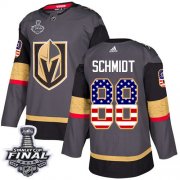Wholesale Cheap Adidas Golden Knights #88 Nate Schmidt Grey Home Authentic USA Flag 2018 Stanley Cup Final Stitched NHL Jersey