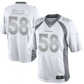 Wholesale Cheap Nike Broncos #58 Von Miller White Men\'s Stitched NFL Limited Platinum Jersey